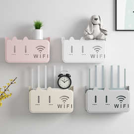 家用wifi插座电视机顶盒置物架无线光猫壁挂电线整理路由器收纳盒