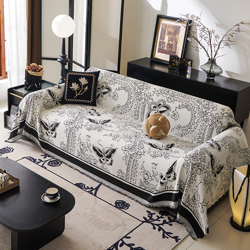 Toallas de sofá de lujo ligero Chenille grueso simple anti-deslizante cojín de sofá cuatro estaciones anti-gato universal cubierta completa de una pieza