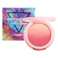 Макияж NOVO Sweet Pink Нежные градиентные Румяна Обнаженная Косметика Натуральный хороший цвет Двухцветная Румяна 5259