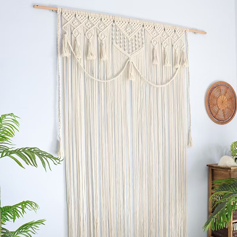 Hand-Woven Door Curtain Tapestry Bohemian Style Hand-Woven Cotton Curtain Wedding Household Products Decorative Tapestry