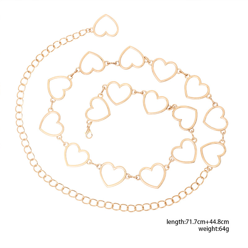 Simple Geometric Hollow Heart Waist Chain Wholesale Nihaojewelry display picture 7