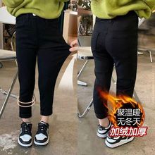 女童小黑裤秋冬款女宝宝休闲百搭加绒加厚小脚裤铅笔裤潮0059A022