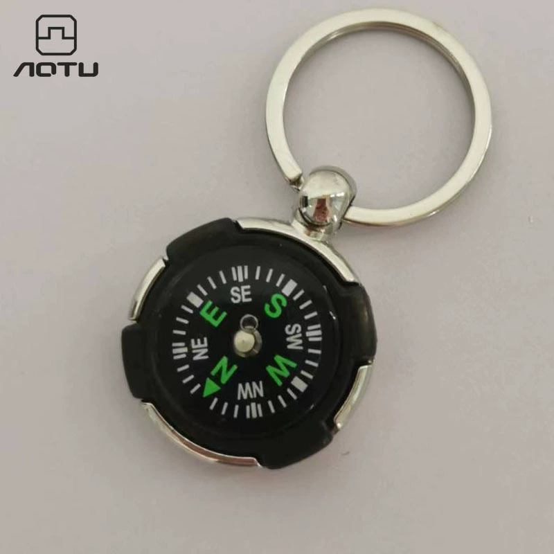 Вогнуто-выпуклый новый персонализированный брелок для ключей с компасом для шин можно использовать в качестве подарочного украшения AT7624