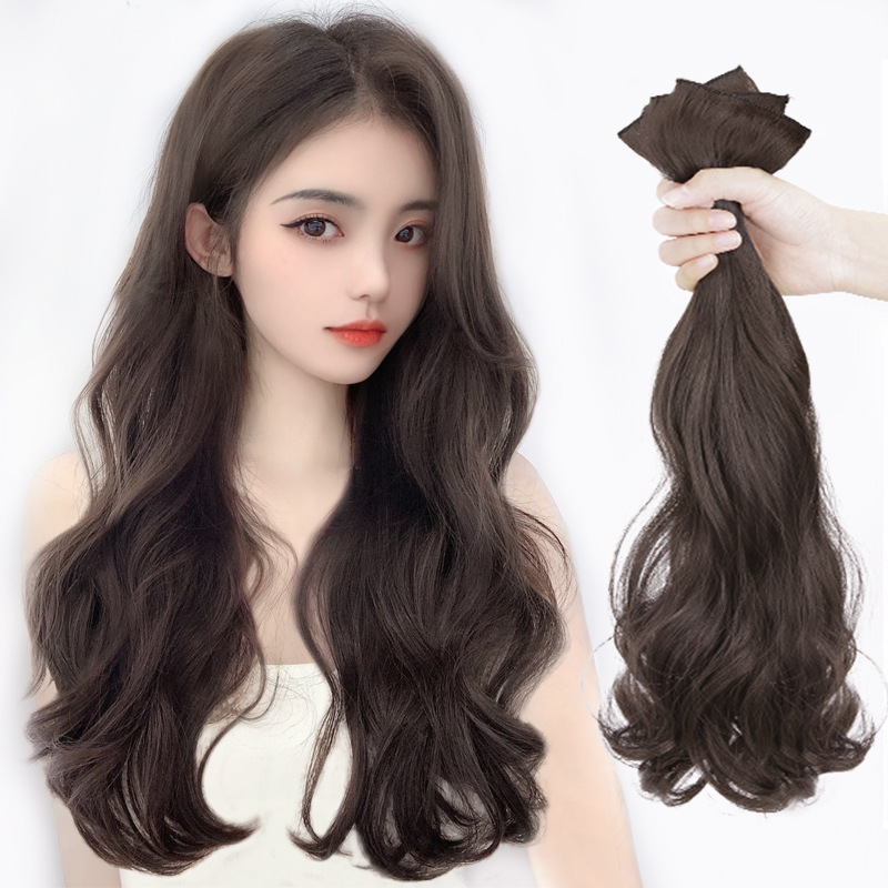 Coco wig women's one-piece three-piece long curly hair big wave hair patch best selling net red manufacturers wholesale