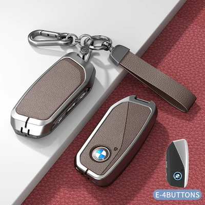 Series 3 Series 7 Series 1 | Car key bag - e-model-one-click-start-no-standard-model-mocha-brown-zinc-alloy-shell-hardware-hand-strap