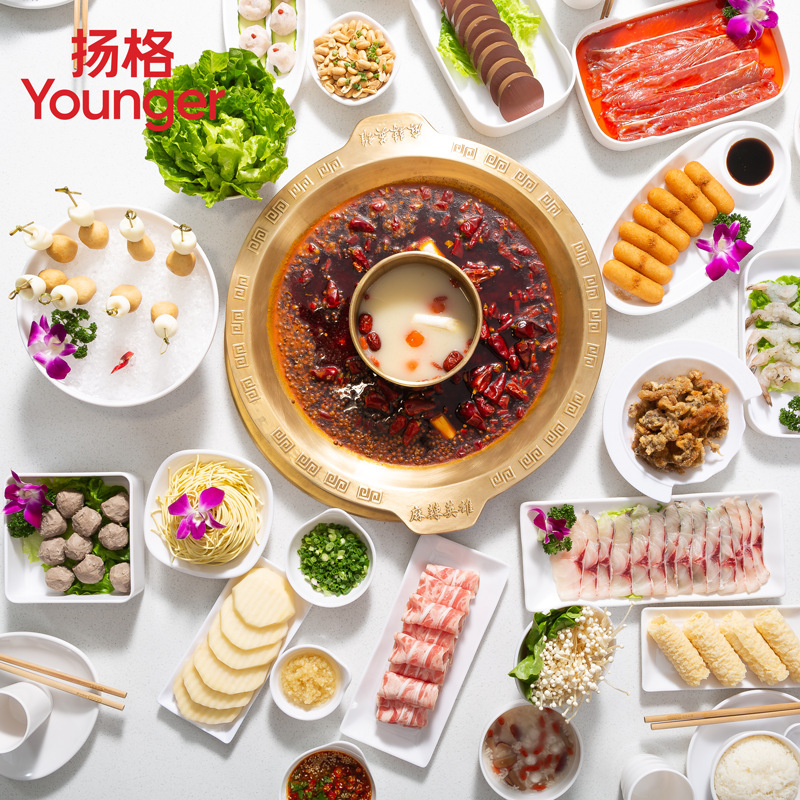 Porcelain-like melamine dishes suit commercial hot pot creative beef side dish lettuce bucket self-service dip bowl snack plate