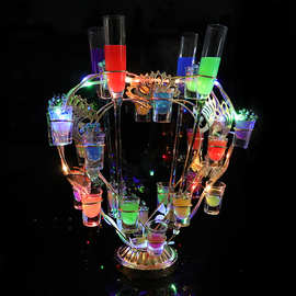 酒吧KTV夜店发光杯架LED鸡尾酒派对房心形1314生日快乐520酒杯架
