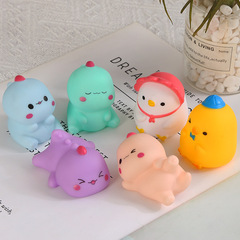 Vinyl mini dinosaur duck toy milk dragon pinch music children's educational toy children's water bath toy