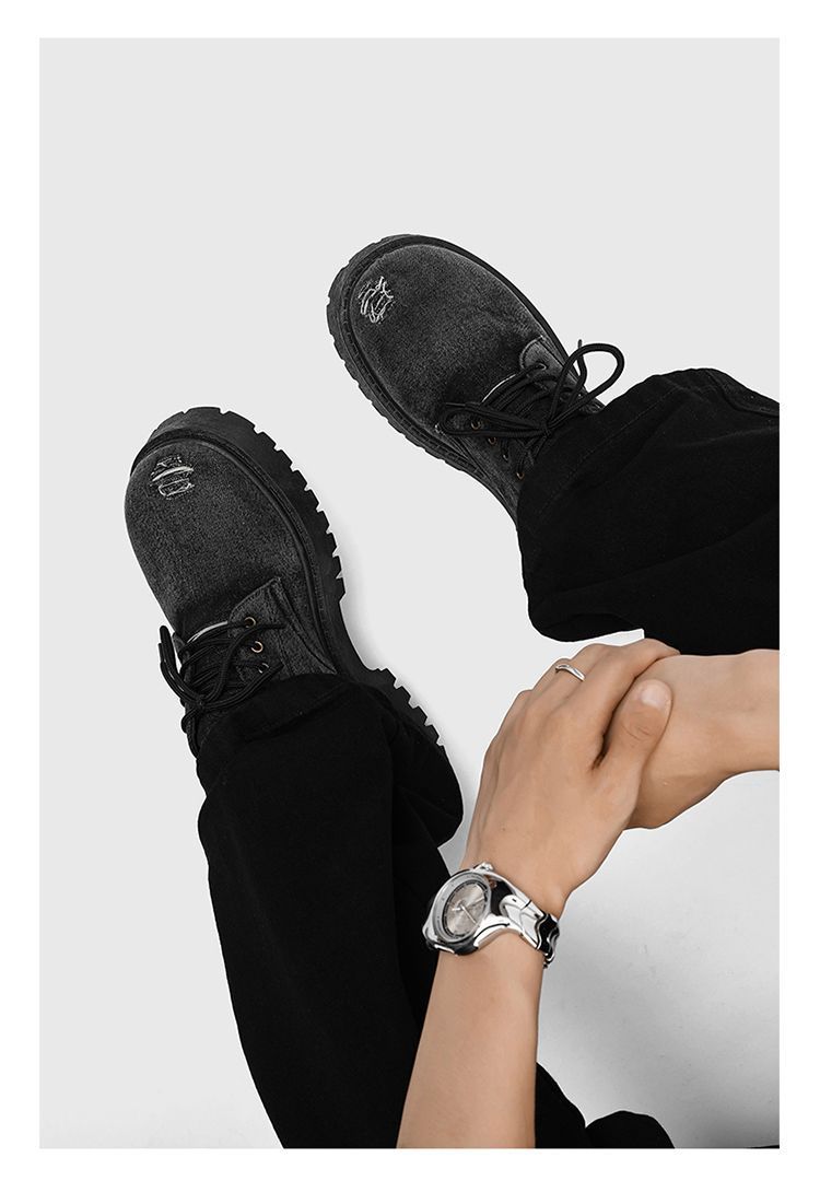 Chaussures de travail tendance et polyvalentes, collection printemps-automne 2025 de ShoeVault : Derby à semelle épaisse antidérapante et résistante à l'usure._voghion.com