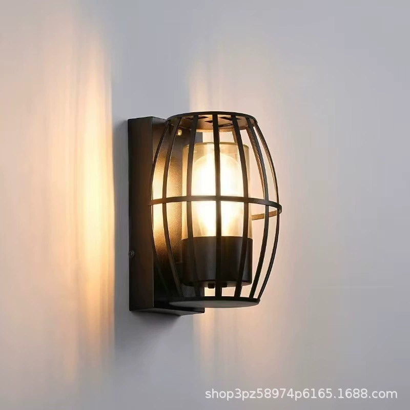 Трансграничный Новый китайский стенной фонарь в птичьей клетке Современная минималистская тема отеля B & B Вилла в европейском стиле ретро настенный светильник на открытом воздухе