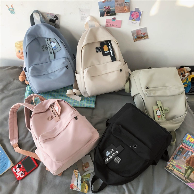 Backpack Japanese-style shoulder bag, lightweight polyester, multiple colors (White–Fuchsia)