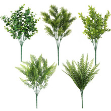 仿真绿植组合 假草绿化工程栅栏绿植尤加利家居酒店软装花草把束