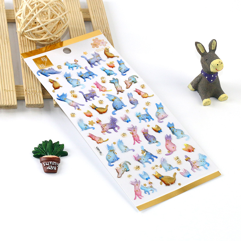 Suministro directo de fábrica japonés y coreano dorado fresco cristal epoxi pegatinas teléfono móvil pegatinas diario decorativo chica corazón mano cuenta pegatinas