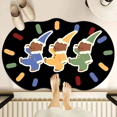 Avtomobil döşəmə paspasları — Household Toilet Water Absorbent Mat - three-good-friends-4060cm-diatom-mud