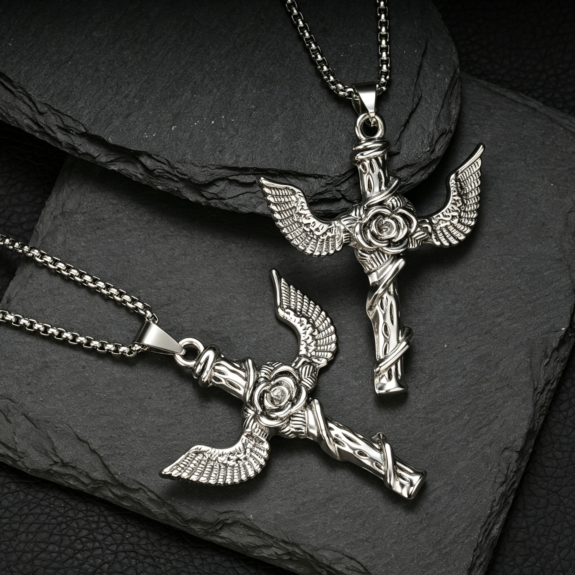 Colar com cruz hip-hop masculino corrente de suéter na moda_voghion.com
