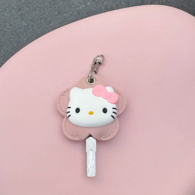 Electric vehicle key cover shell: Luna Aiqi Aido Loves Q5 - pink-hello-kitty-key-cover