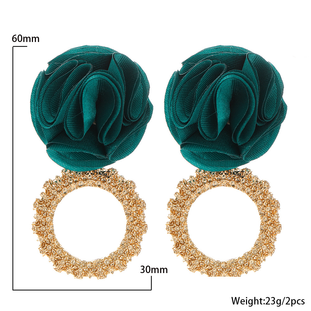 New Multilayer Chiffon Cloth Lace Flower Earrings display picture 15