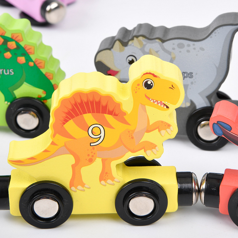 Tren magnético CPC CE, juguetes educativos de madera para bebés, bloques de construcción de dinosaurios, coche de ensamblaje, juguetes educativos para niños