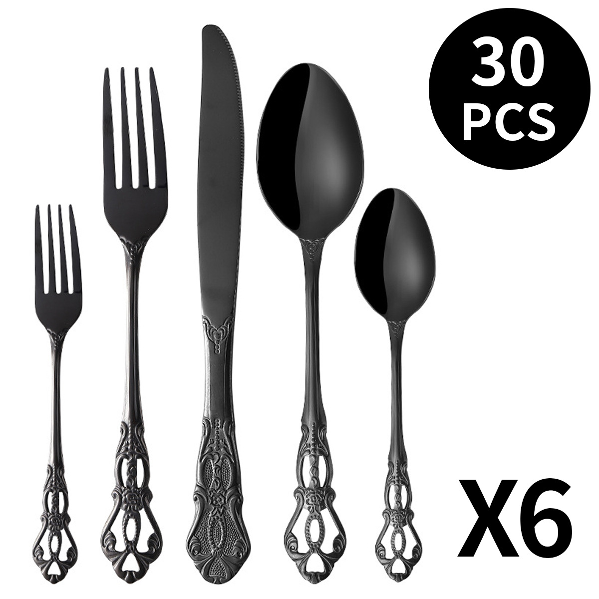 블랙 30피스 세트 / 6인용