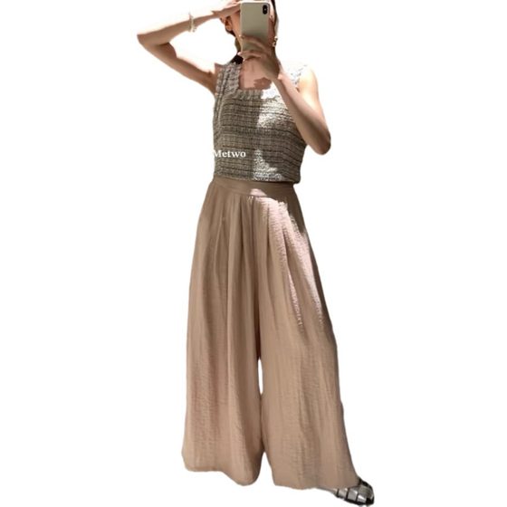 Cotton and Linen Wide-leg Pants Women's Spring and Summer Thin High Waist Dummy Lazy Style Casual Pants Soup Pants Straight Pants