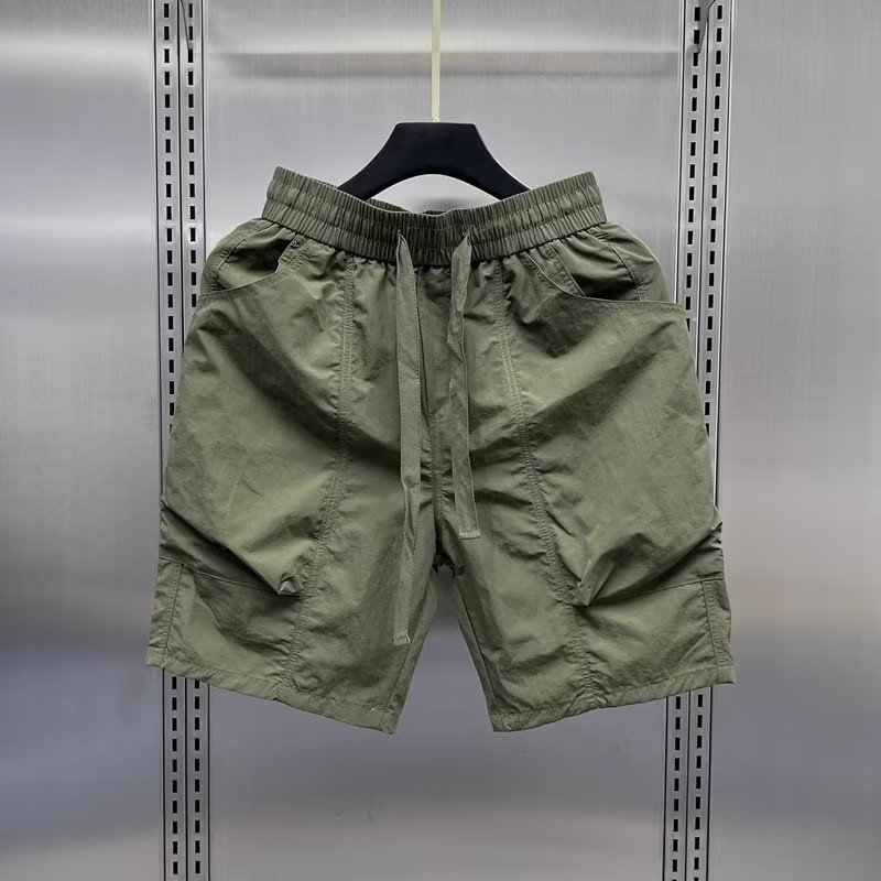 Cargo Shorts Men's Summer Casual Mid-Length Pants 2024 New Trendy Brand Large Pocket Knee-Length Shorts Youth Beach Pants Men
