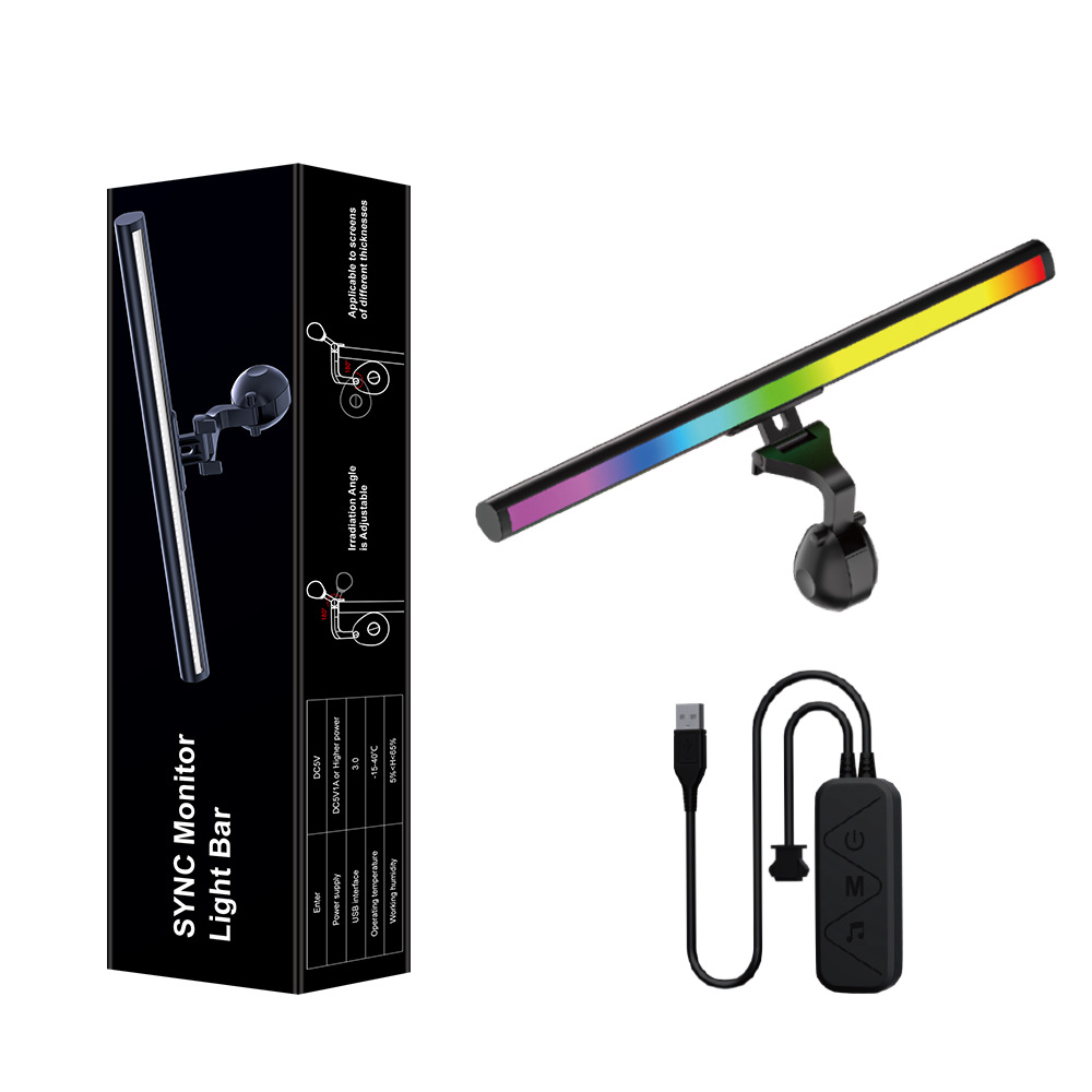 Pantalla de computadora lámpara colgante rgb luces de carreras deportivas coloridas luces de atmósfera de juegos de luces de protección de ojos de oficina