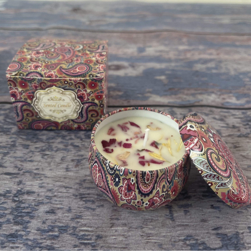 ¿Cara de soja transfronteriza con cera seca de flores? Regalos de cumpleaños de boda flores de flores de vela aromática