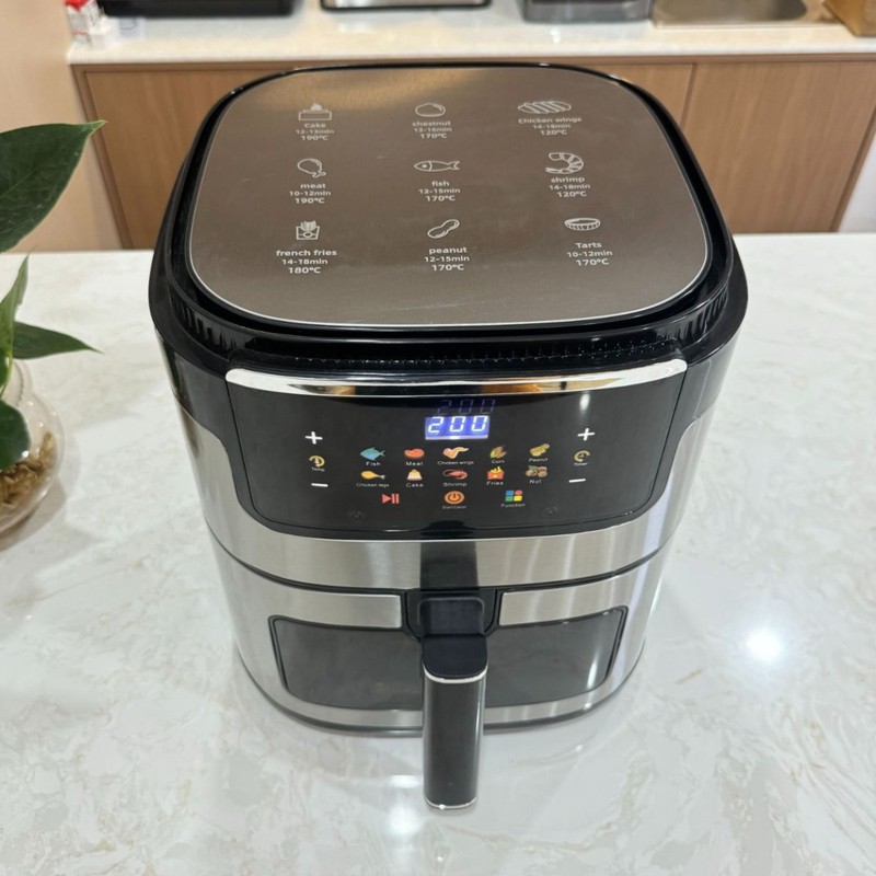 新款Air fryer跨境15L烘烤全自动一体薯条机可视智能空气炸锅110V|undefined