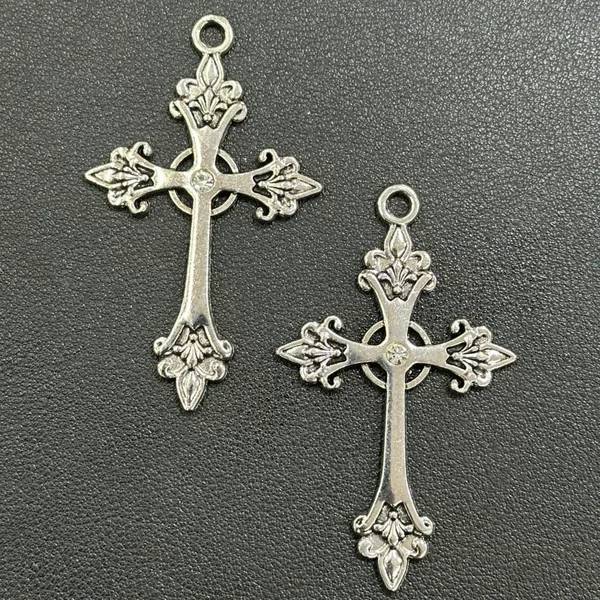 Korean Niche Design Bm-Style Silver Cross Necklace Vintage Hot Girl Long Choker Retro Punk Neck Accessory