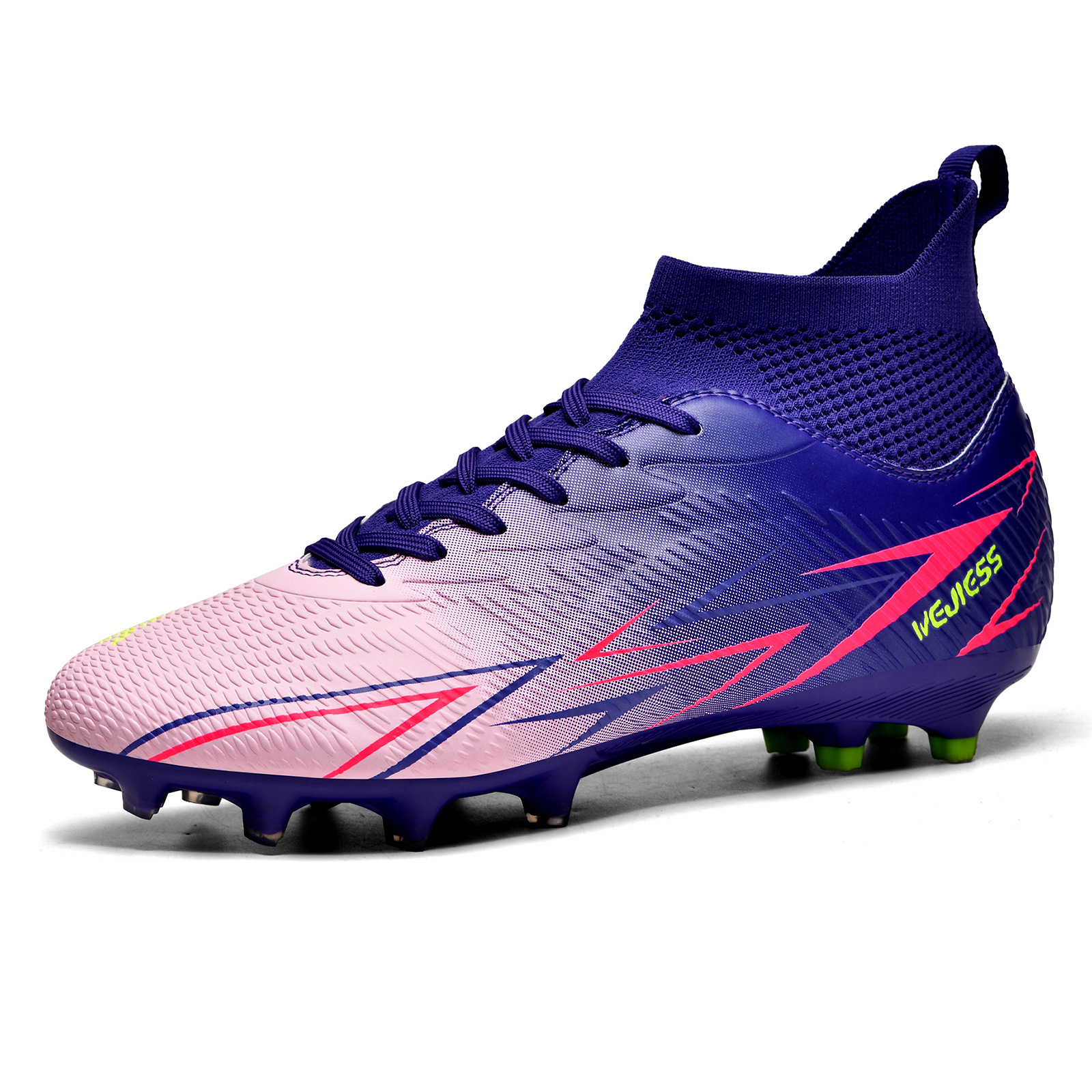Nuevos zapatos de fútbol transfronterizos para hombres y mujeres de alto nivel estudiantes adultos competición del campus zapatos de clavos largos fábrica de zapatos de entrenamiento femenino