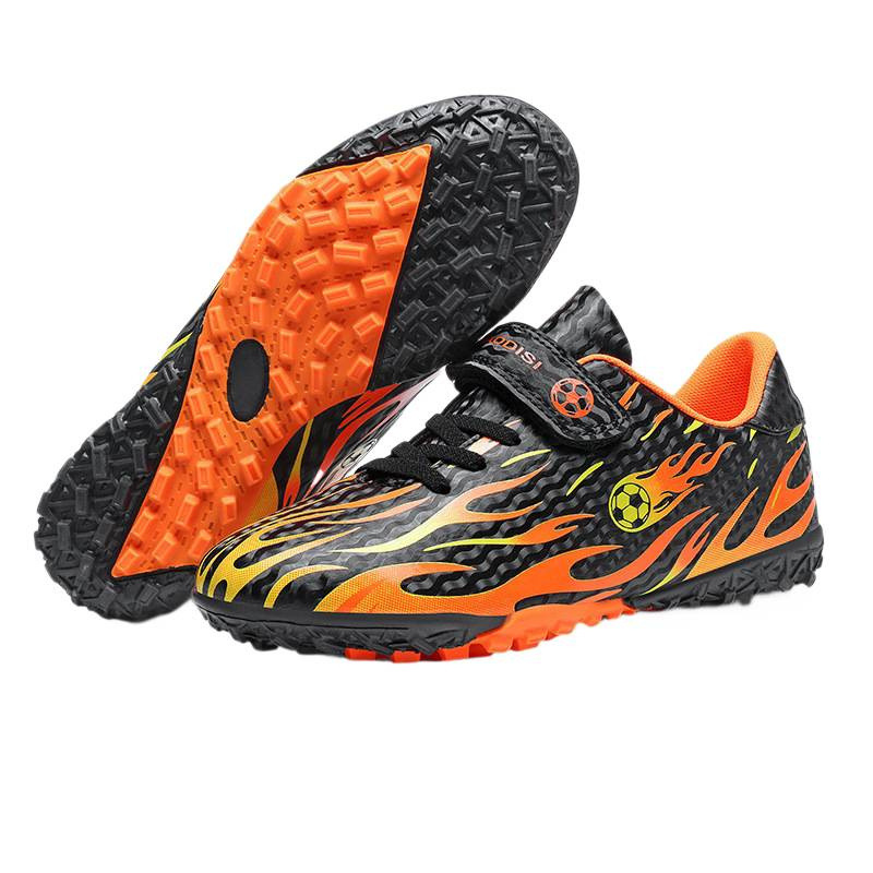 Scarpe da calcio sportive per bambini e bambine con chiusura in velcro e tacchetti, ideali per l'allenamento degli studenti delle scuole elementari._voghion.com