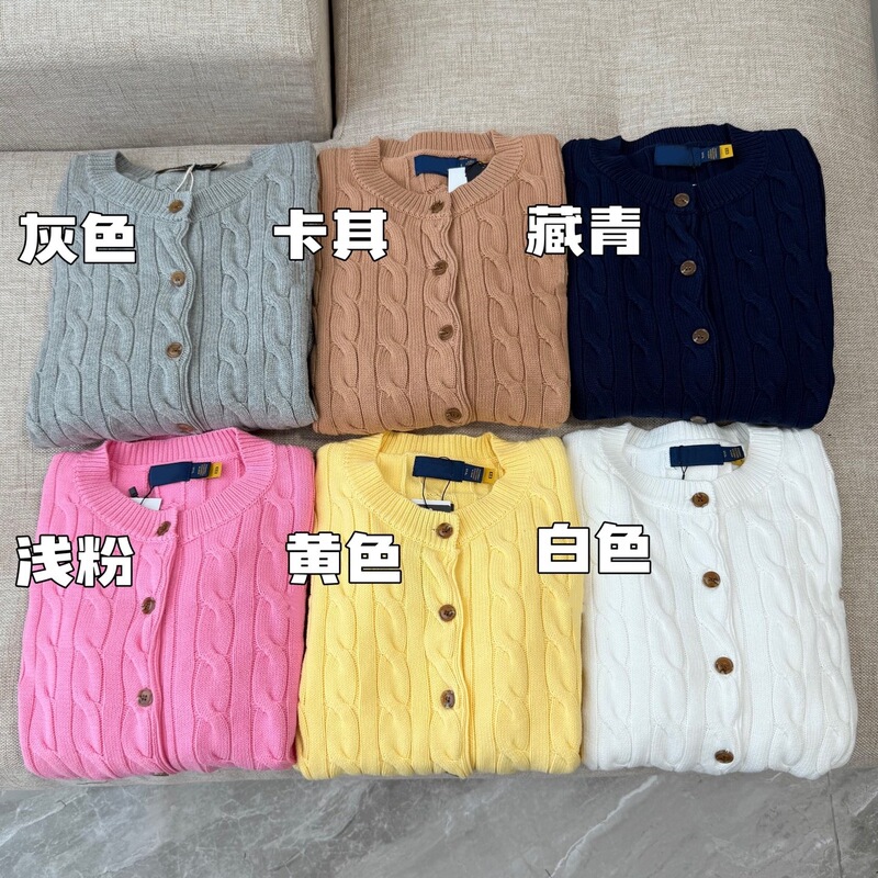 Cross-Border Qr Code Payable/Laf Ma Embroidered Large Floral Pattern Seven-Button Knit Long-Sleeve Cardigan Round-Neck Women's Top