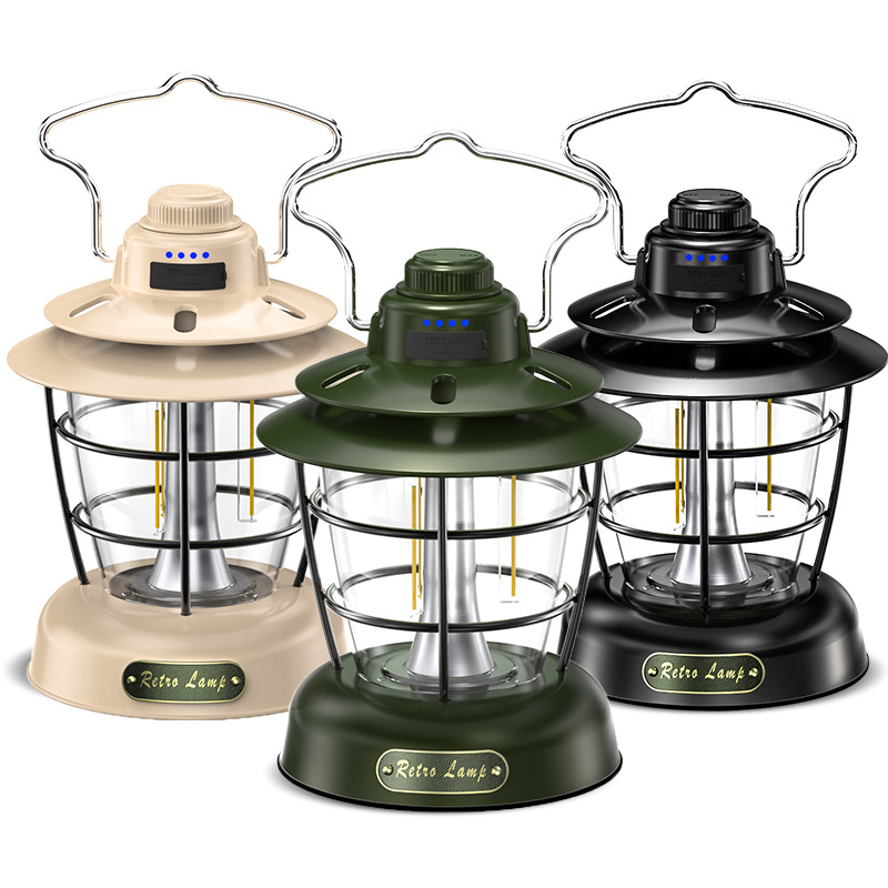 Cruz-frontera retro linterna de emergencia al aire libre multifuncional tienda de campaña lámpara recargable lámpara portátil lámpara de camping hogar