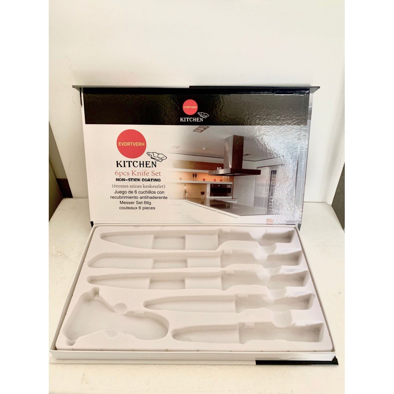 Transfronteriza de alta calidad caliente oro rosa agua ondulación cuchillo de cocina de seis piezas conjunto hogar cuchillo de cocina traje de comercio exterior cuchillo y tijeras