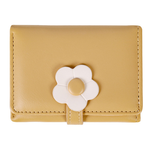 Wallet Gift 2024 Wallet Women's Short Cute Flower Fresh Korean Version Internet Celebrity Coin Purse One Piece Dropshipping