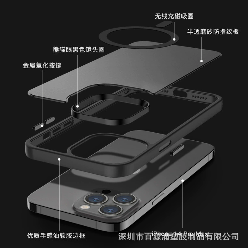 Кожаный чехол для телефона (совместим с Apple) матовый прозрачный, кольцо MagSafe намагниченное, противоугровые варианты