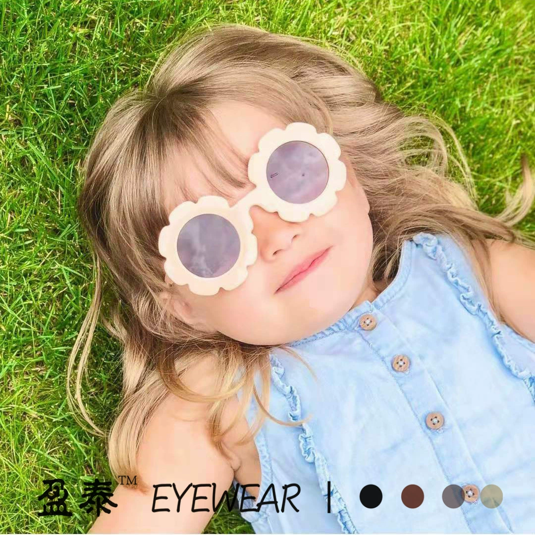 Корейский стиль цветочные солнцезащитные очки Детская мода милые очки подсолнечника карамельный цвет УФ-доказательство цветочные солнцезащитные очки