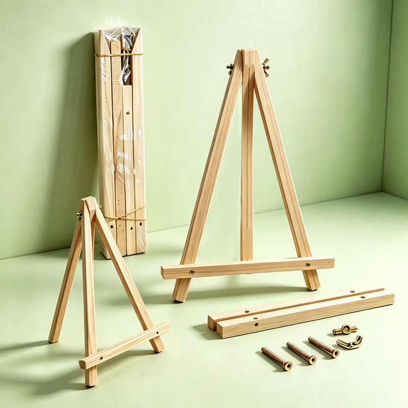 Detachable Wooden Triangular Easel, Desktop Photo Display Stand, Portable Small Art Painting Display Stand