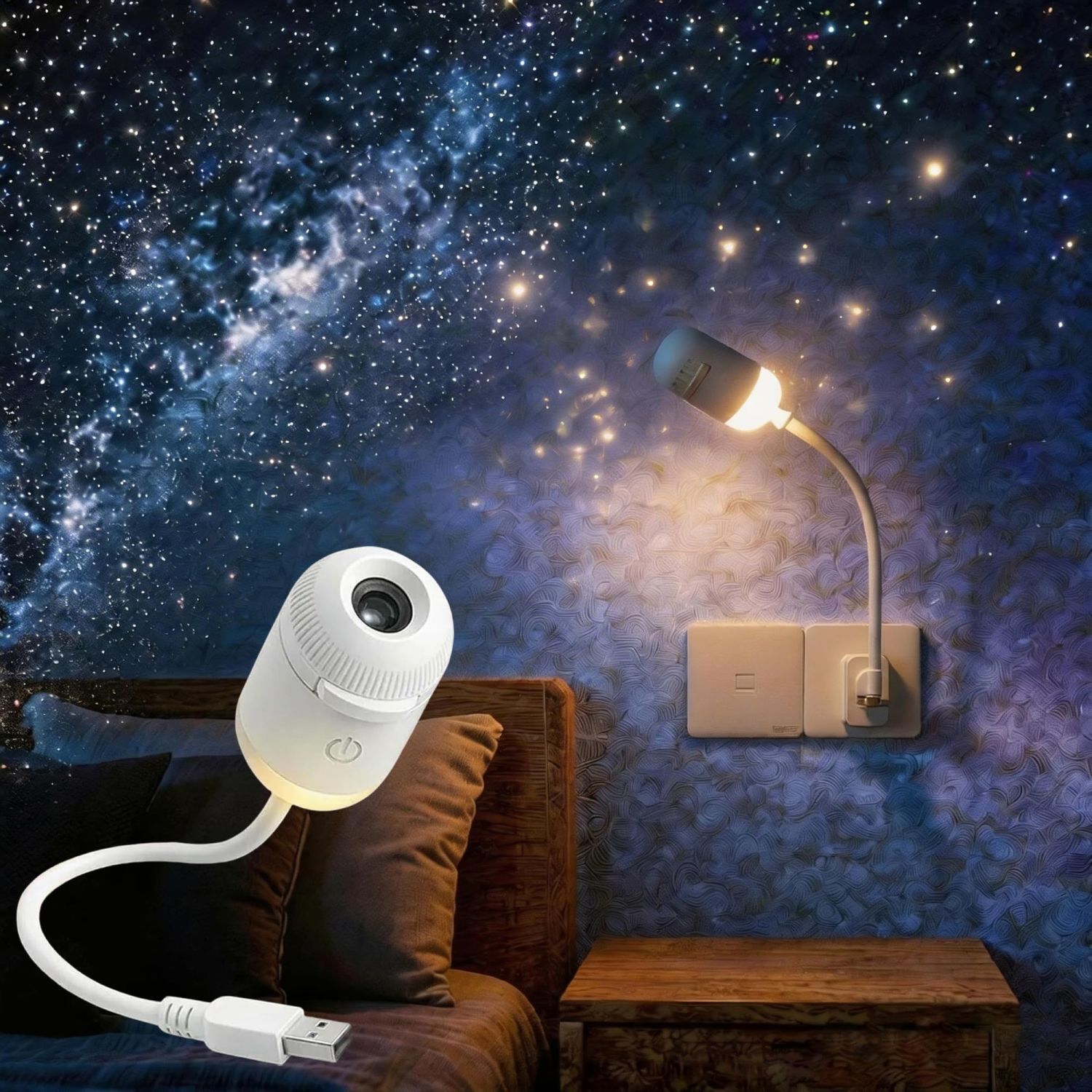 Una explosión transfronteriza de proyección de estrellas USB lámpara interior de automóvil dormitorio lámpara de noche romántica lámpara de atmósfera galáctica