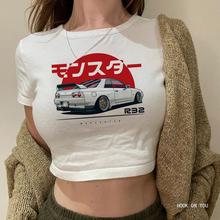 Monster Skyline R32 car 2000s cyber y2k crop top Woman kawai