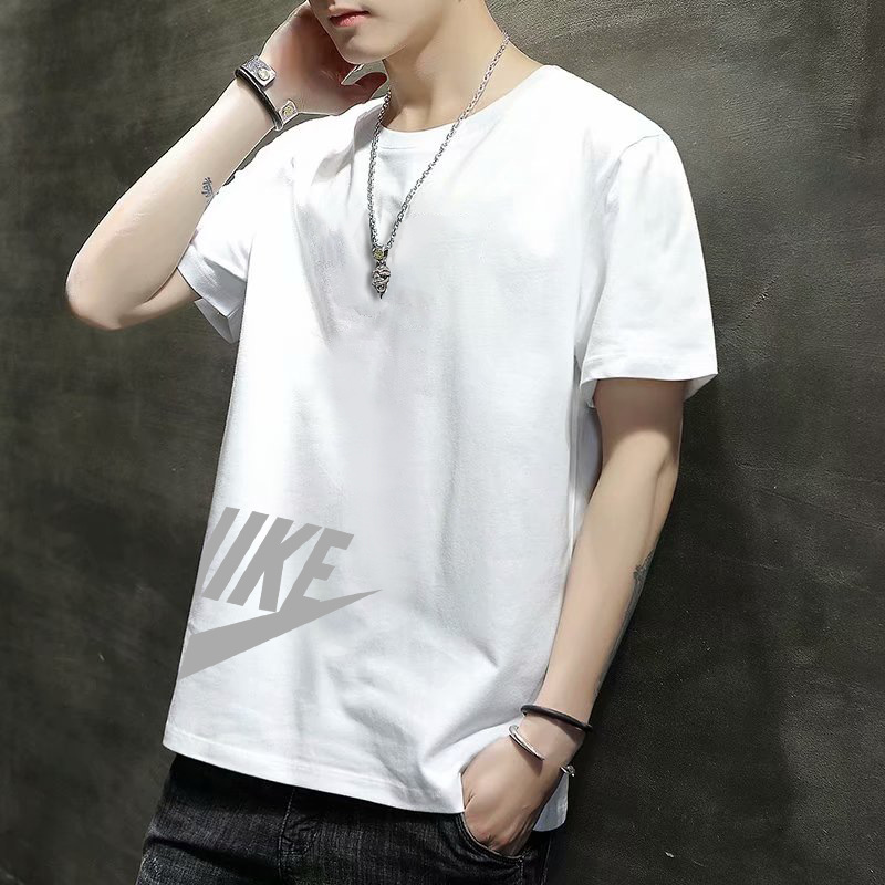 Verano ins celebridad en línea estilo coreano SLIM-Fit Camiseta de manga corta juventud carta impresa personalizada cuello redondo Camiseta casual base T