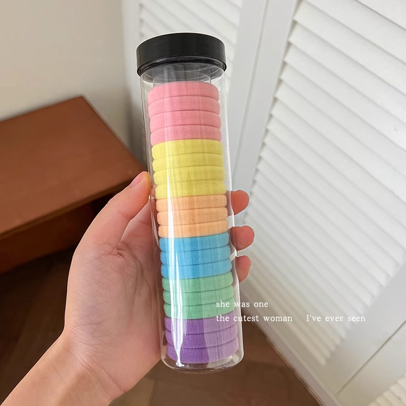 Versión coreana de 20 cuerdas para cabeza enlatadas de alta elasticidad, bandas de goma sin costuras