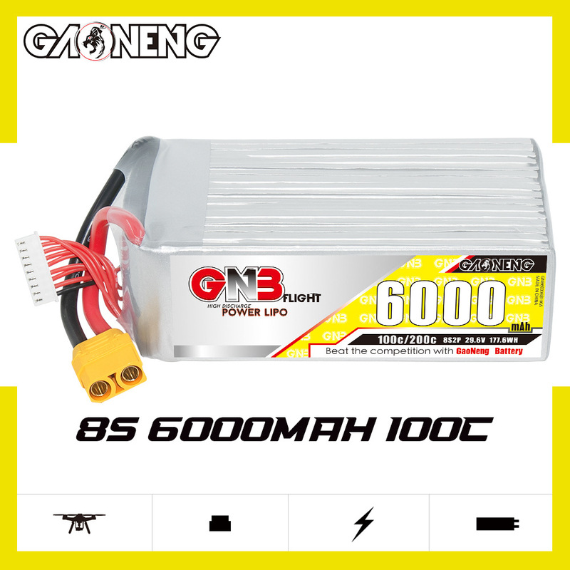 GNB high energy 6000mAh 8s 29.6v 100C shooting drone helicopter RC aircraft toy lithium battery
