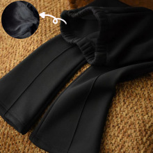 一体奥利绒喇叭裤 儿童加绒微喇裤 女童保暖长裤中大童秋冬款童装