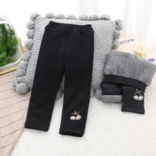 三层加厚绵羊绒桑蚕丝棉打底裤2025冬季新款弹力女童保暖一条过冬