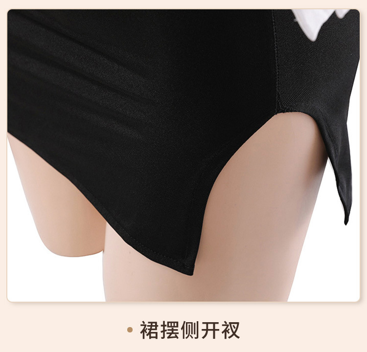 Feimu Secretary Costume Set with Tie, Shirt, Skirt, Thong and Open-Crotch Tights — detail image 26