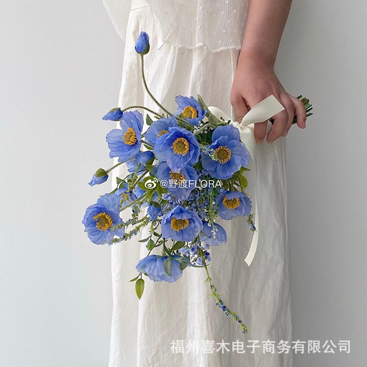 High quality simulation poppy picnic outing flower shooting props fake flowers diy material wall hanging flower art