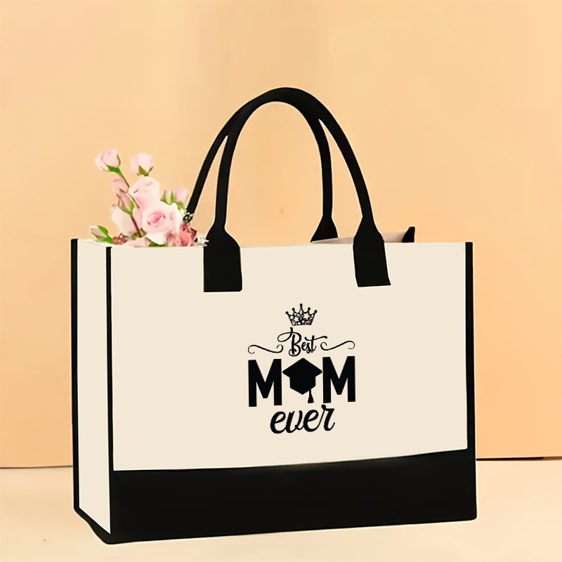 Bolso de hombro de lona de venta caliente transfronterizo Bolso Tote impreso de gran capacidad Bolso de compra portátil ligero de moda para mujer