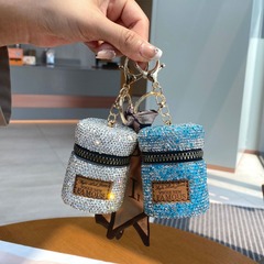New Fashionable Internet Celebrity Key Chain Versatile Mini Full Diamond High-end Feeling Earphone Bag Zero Wallet Small Chiffon Light Luxury Style 