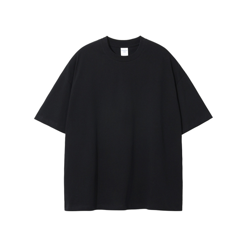 2025 夏の新作トレンディなブランド 230 グラム二重糸純綿半袖無地メンズ Tシャツ Bajia 同色大きいサイズ紳士服|undefined